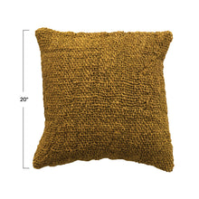 Groovy Green Woven Jute Pillow