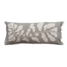 Botanical Print Pillow with Fringe