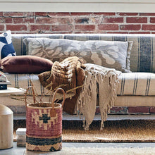 Botanical Print Pillow with Fringe