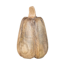 Small Natural Wood Pumpkin Figurine