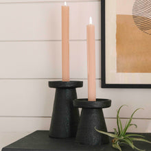 Luca Stoneware Candle Holder Set - Black