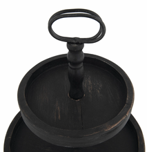 Antique Fir Tiered Tray - Black