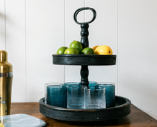 Antique Fir Tiered Tray - Black