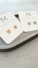 Daisy Stud Concrete Earrings, Gold or Silver