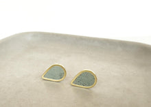 Concrete and Gold Teardrop Studs