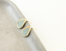 Concrete and Gold Teardrop Studs