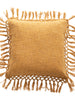 Mustard Throw Pillow with Fringe
