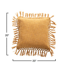 Mustard Throw Pillow with Fringe