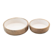 Enameled Mango Wood Bowl Set