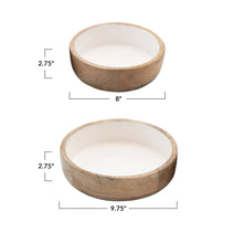 Enameled Mango Wood Bowl Set