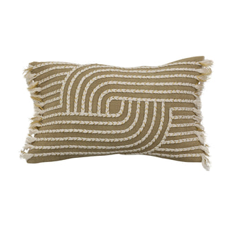 Embroidered Decorative Lumbar Pillow