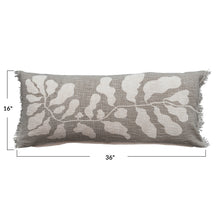 Botanical Print Pillow with Fringe
