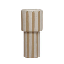 Round Stoneware Vase with Stripes