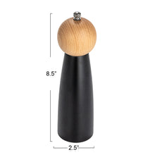 Tall Two-Tone Rubberwood Salt and Pepper Mill