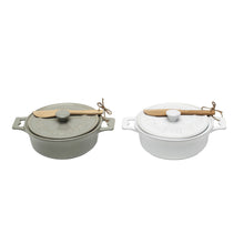 Farmhouse Brie Bakers with Wood Spreaders (Set of 2)