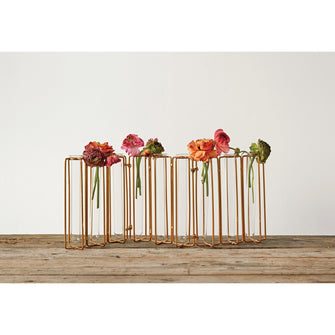 Test Tube Vases in Metal Stand