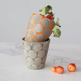 Terra-cotta Planter with Wax Relief Dots