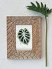 Wood Carved Feather Photo Frame