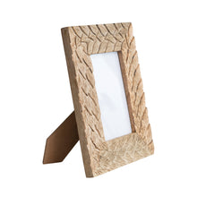 Wood Carved Feather Photo Frame