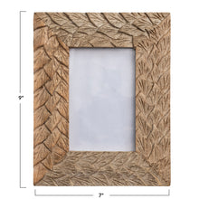 Wood Carved Feather Photo Frame