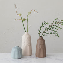 Muted Matt Stoneware Vases-Multicolor, Set of 3