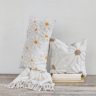 Tufted Floral Pillow