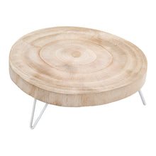 Paulownia Round Wood Pedestal - Light Wash