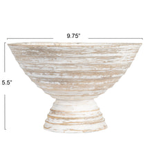 Off The Coast Ridged Footed Bowl - White Wash