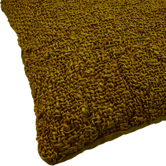 Groovy Green Woven Jute Pillow