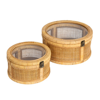 Bamboo nesting round boxes