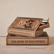 Wood and Linen Halloween Book Storage Boxes