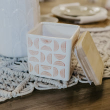 Hand-Stamped Stoneware Canister