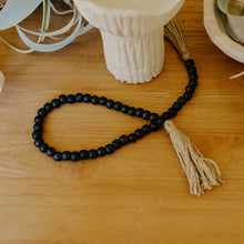 Wood Bead Garland with Jute Tassels