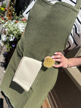 Cotton Apron with Pockets and Lace Trim
