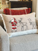 Santa Walking Reindeer Lumbar Pillow