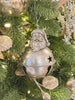 Metal Bell Ornament with Santa Head & Star Cut-Outs