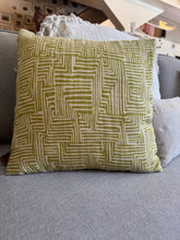 Green Cotton Pillow with Kuba Cloth Pattern