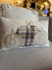 Cotton & Linen Lumbar Pillow w/ Pumpkins & Chambray Back