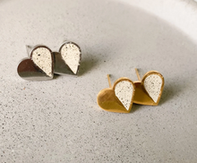 1/2 Concrete Heart Studs (Gold and Silver)