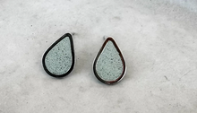Concrete and Silver Teardrop Studs