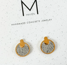 Modern Concrete Stud Earrings (Gold and Silver)