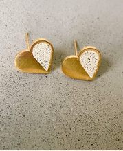 1/2 Concrete Heart Studs (Gold and Silver)