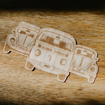 Bus & Bugs Wood Sticker