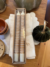 Brown Striped Taper Candles