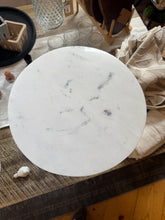 Adjustable Metal Cake Stand with Marble Top, Copper Finish