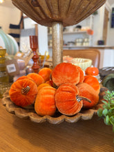 2" Velvet Pumpkins-Orange