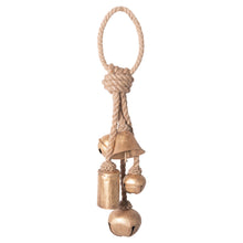 Decorative Metal Bells on Jute Rope Hanger