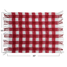 Red & White Woven Plaid Blanket