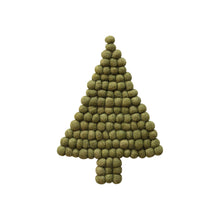 Handmade Wool Felt Ball Tree Trivet, Green