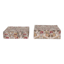 Floral Wide Paper Gift Boxes Set, Multicolor, Set of 2